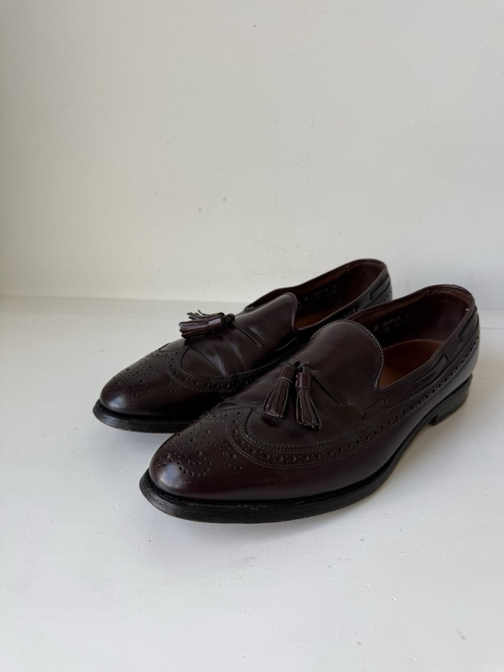 Allen Edmonds Maxfield Men Tassel Loafers 10.5 B Brown Leather Braided Made USA